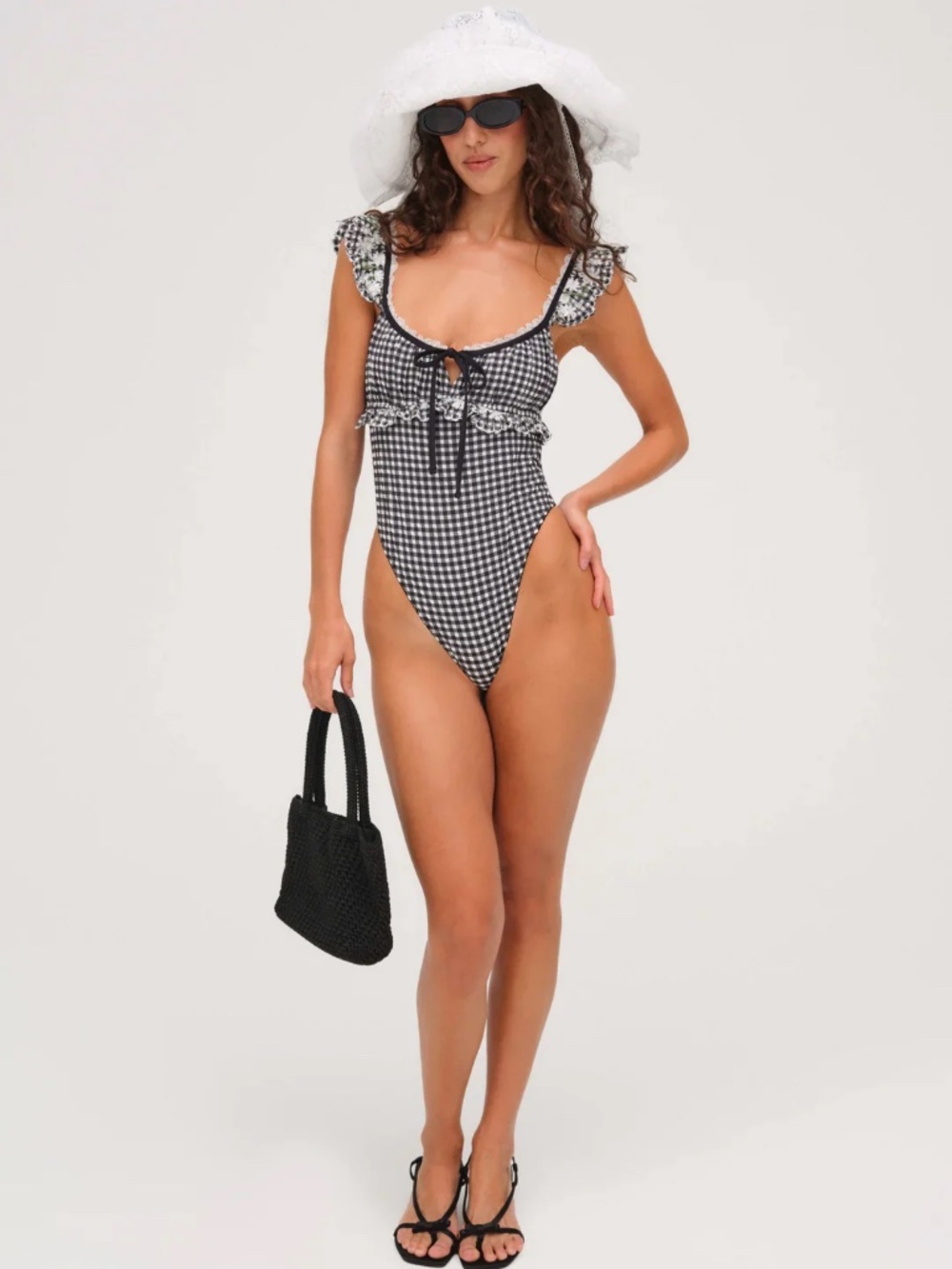 For Love & Lemons Gingham Daisy Lane One Piece Swimsuit 🌼🍋🌟
